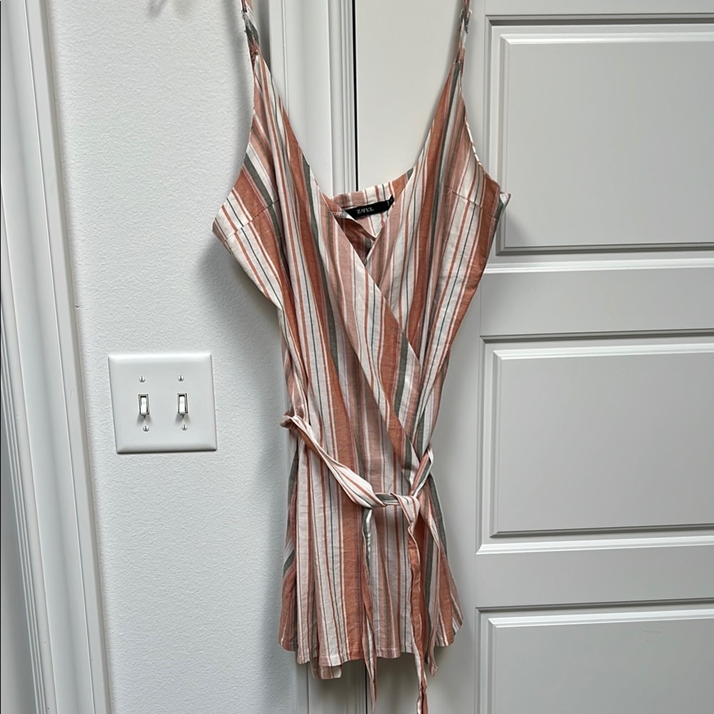 Zaful Multicolor Striped Wrap Dress